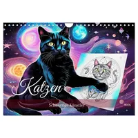 Calvendo Katzen Schnurrige Künstler (Wandkalender 2026 DIN A4 quer),