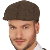 Fiestas Guirca Kostüm, Dieb 20er Jahre Schiebermütze Braune Fischgräten Optik Vintage Look braun