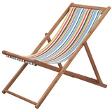 vidaXL Strandstuhl Stoff und Holzrahmen Mehrfarbig