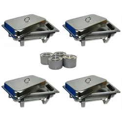 Airbrush-City 4er Set Edelstahl Speisenwärmer Warmhaltebehälter Chafing Dish