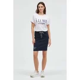 Soccx Damen, Kurzer Jeansrock AN:NE mit Print Blue Navy, XL