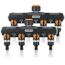 Brandson 4-Wege Wasserverteiler 2er-Set orange/schwarz
