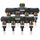 Brandson 4-Wege Wasserverteiler 2er-Set orange/schwarz