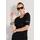 Madeleine Kurzarmshirt MADELEINE "Shirt Sommerliches Shirt mit Spitzendetail", Damen, Gr. 38, schwarz, Obermaterial: 95% Viskose CV. 5% Elasthan EL., Modern, normal, Shirts