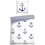 SCHIESSER Marina blau 135 x 200 cm + 80 x 80 cm