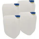AnSa 4 x 10 Liter Getränke- Wasserkanister Natur | Premium Qualität DIN 51 | Lebensmittelecht Trinkwasser BPA FREI Tragbar Indoor und Outdoor