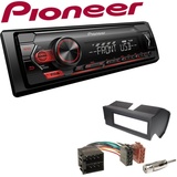 Pioneer 1-DIN Autoradio USB AUX Android Set für Fiat Panda 1986-2002 schwarz