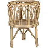 Atmosphera - Beigefarbener Blumentopf „Carmen“ auf einem Rattanständer (D27xH39)