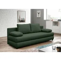 P & B Schlafsofa, Grün, Textil, 2-Sitzer, Füllung: Schaumstoff, 200x88x87 cm, Wohnzimmer, Sofas & Couches, Schlafsofas, Schlafsofas mit Bettkasten