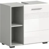 xonox.home Waschbeckenunterschrank m. Fächer 60 cm x 56 cm x 32 cm Grau-Weiß