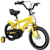 14 Zoll Kinderfahrrad mit Stützräder, Outdoor Sportlich Kinderfahrräder HöHenverstellbar Kinder Fahrrad für 3-6 Jahre Jungen/Mädchen Leichter Rahmen, komfortable Fahrt (Gelb)