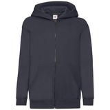 FRUIT OF THE LOOM Classic Hooded Sweat Jacket Kids Unisex Kinder Kapuzen Sweat-jacke, - Blau