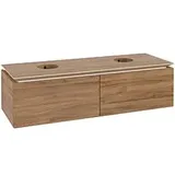 Villeroy & Boch Legato Waschtischunterschrank B66800RH 140x38x50cm, für 2 Waschtische, Kansas Oak