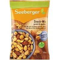 Seeberger Nussmischung Snack-Mix, im Beutel, geröstet & gesalzen, 2 Nusssorten und Kichererbsen, 125 g