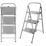 zusammenklappbare 3-stufige Trittleiter leichte Klappleiter für Heimwerker si...
