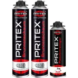 Brunnenschaum Set 2 x 750 ml inkl. Pistolenreiniger Bauschaum Montageschaum