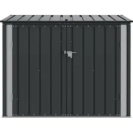 vidaXL Gartenlagerbox 151,5 x 82 x 110,5 cm Stahl schwarz