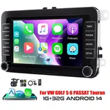 ESSGOO 7" Android14 Apple Für VW GOLF 5 6 Touran EOS 6R Passat GPS Navi Autoradio (DAB+ (optional), FM, RDS, Touchscreen 2 DIN Carplay Android Auto Bluetooth EQ USB GPS Navi)