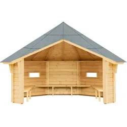 Wolff Finnhaus Wetterschutzhütte / Grillhütte  naturbelassen Ohne Grillanlage