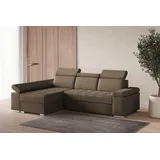moeblo Ecksofa L mit Schlaffunktion, verstellbaren Kopfstützen & Bettkasten – Modernes Schlafsofa mit Stauraum - Ecksofa Luka L - Braun (Twist 0... - Braun