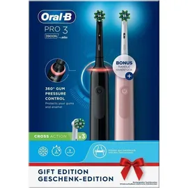 Oral-B Pro 3 3900 + 2. Handstück schwarz/rosa Gift Edition