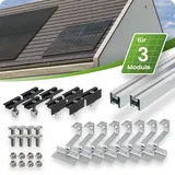 Tepto Schrägdach Montageset¬†Silber für 3 PV-Module senkrecht 30 mm Rahmenh√∂he