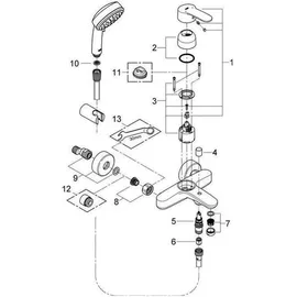 Grohe Eurostyle C Einhandwannenmischer inkl. Brause (3359220A)