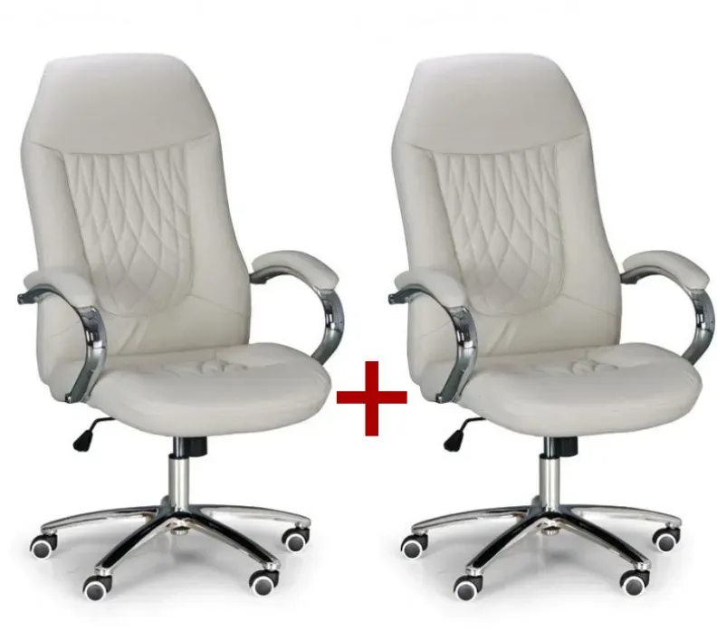 Leder-Chefsessel SUPERIOR 1+1 GRATIS, weiß