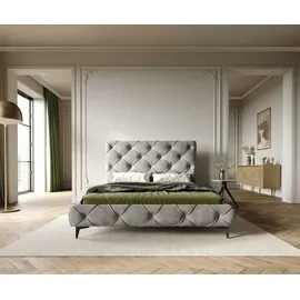 DeLife Polsterbettgestell Nayara 140x200 cm Mikrofaser Grau, Polsterbetten