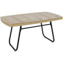 Outsunny Polyrattan Beistelltisch 90 x 50 x 45 cm Naturholz/Beige