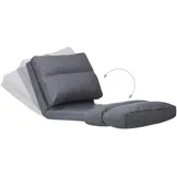 Relaxdays Relaxliege, Anthrazit, Textil, 60x55x130 cm, Wohnzimmer, Sessel, Relaxliegen