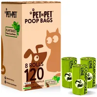 PET N PET Kompostierbarer Hundekotbeutel, 120 Gemüsebeutel für Hunde, langlebige, dicke, auslaufsichere Kotbeutel für Hunde