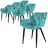 ML-Design Esszimmerstuhl Samt petrol 6er Set