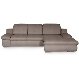 Livetastic Ecksofa, Metall, 3-Sitzer, Füllung: Daunen, Silikon, Ottomane rechts, L-Form, cm, Made in EU, Rücken echt, Armteil links, Wohnzimmer, Sofas & Couches, Wohnlandschaften, Ecksofas