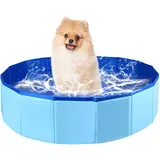 TETSMG Hundepool Klein, Runden Schwimmbecken für Hunde und Katzen, Faltbarer Pool Spielzeug Hundepool Katzenpool Planschbecken Wasserspielzeug für Große Kleine Hunde Katzen (30 x 10 cm)