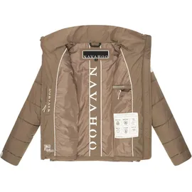 Navahoo leichte Damen Steppjacke kurze Übergangsjacke oversized mit Fledermausärmeln Luftzauber 14 Stone Brown Gr. S - S