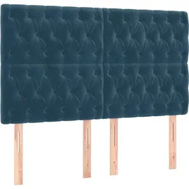 vidaXL Boxspringbett 140 x 190 cm Dunkelblau