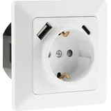 ChiliTec MILOS Schutzkontakt-Steckdose, 23342, up, 16A/230V, usb-c/pd, weiß