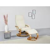Home Affaire Relaxsessel »Paris, TV-Sessel mit Hocker und manueller Liegefunktion«, (Set, 2 St., bestehend aus Sessel und Hocker), Dreh- und Kippfunktion, NaturLEDER® beige