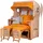Mr. Deko bene,iving Strandkorb Komplettset Ammersee Teak Bullauge PE shell Modell 586