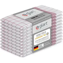 Glart Geschirrtuch 48KR2 10er Set Geschirrtücher Küchentücher 50x70 cm OEKO-TEX rot Karo rot|weiß