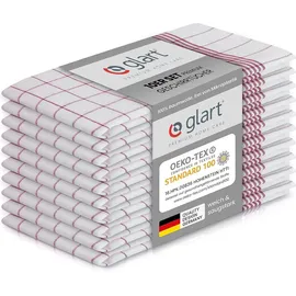 Glart Geschirrtuch 48KR2 10er Set Geschirrtücher Küchentücher 50x70 cm OEKO-TEX rot Karo rot|weiß