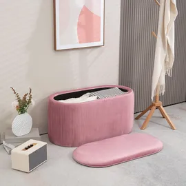 Homcom Polsterbank Samt Rosa 81 x 40 x 41 cm