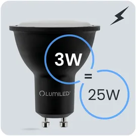 Lumiled 10x Led-lampe GU10 3W = 270lm 6500K Kaltweiß Schwarz Lumiled