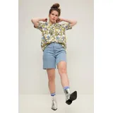 Studio Untold Regular-fit-Jeans Jeans-Shorts Wide Legs High Waist Ziersteinchen blau 56