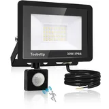 30W LED Strahler mit Bewegungsmelder Außen, Superhell 6500K 3000LM Kaltweiß LED Fluter Leuchte mit Bewegungssensor, IP66 Wasserdicht Außenstrahler Fluter Flutlicht für Garten, Innenhöfe, Garage, Hotel