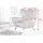 KAWOLA Sessel CHARME Cord 70 x 110 x 80 cm cremeweiß mit Hockerbank