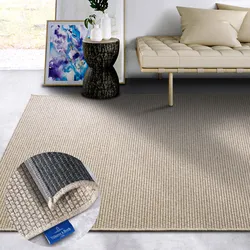 Wollteppich VILLEROY & BOCH "Charles", beige, B:160cm H:5mm L:230cm, Schurwolle, Teppiche, Schurwolle, Wolle, Natur, Wohnzimmer, Schlafzimmer, Boho, Skandi