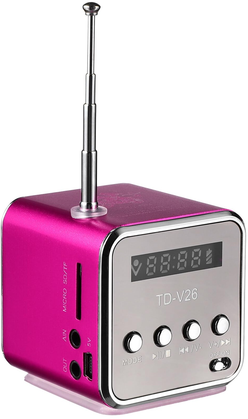 Hemobllo Mini Lautsprecher - Tragbares Lautsprecher mit Radio, LED Anzeige, USB Anschluss, Micro SD Kartensteckplatz, Kopfhöreranschluss, Kleiner Kabelloser Lautsprecher