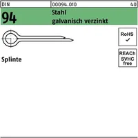 Industrial Quality Supplies DIN 94/ISO 1234 Splinte Stahl 10